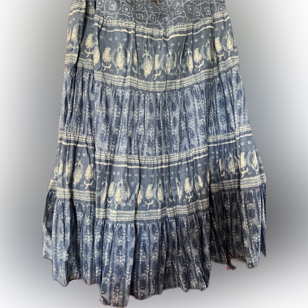 Chaps Blue Print Maxi Skirt